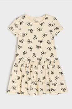 Бавовняна сукня з трикотажу - світло-жовтий