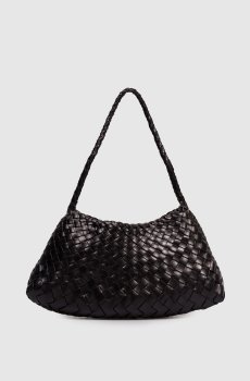 Черная кожаная плетеная сумка Rosanna