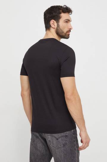 Хлопковая футболка Calvin Klein мужской цвет чёрный однотонный Хлопковая футболка Calvin Klein мужской цвет чёрный однотонный