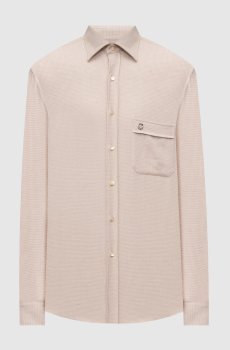 Бежевая рубашка с кашемиром в узор