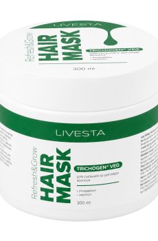 Маска LIVESTA Refresh & Grow Hair Mask для волос, склонных к выпадению, с розмарином и ментолом, 300 мл