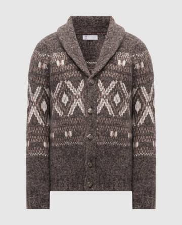 Коричневый кардиган с шерстью альпаки