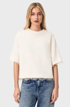 Женская белая футболка NIA Белый S AllSaints W025JD