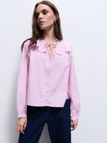 Mohito - Блузка з декоративним коміром - рожевий - 38