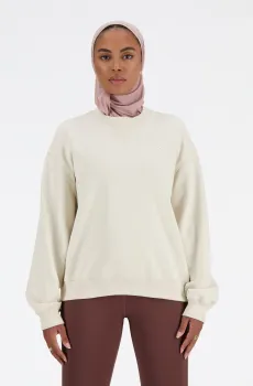 Женский бежевый свитшот Athletics French Terry Crew Бежевый S New Balance WT41500LIN