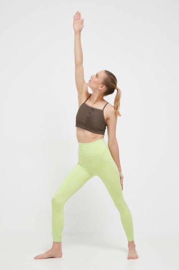 Леггинсы для йоги adidas Performance Studio цвет зелёный однотонные Леггинсы для йоги adidas Performance Studio цвет зелёный однотонные