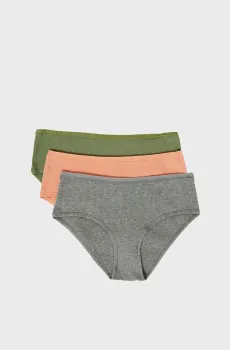 Женские трусики-шорты (3 шт) JOHN Разноцветный M Etam 6539635