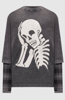 Серый лонгслив Skull