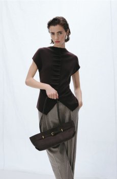 Reserved - Сумка-шопер з екошкіри - темно коричневий - 820FC-89X