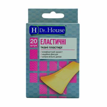 Набор пластырей медицинских тканых Dr. House Эластичные, 7.2*2.3 см, 20 шт Набор пластырей медицинских тканых Dr. House Эластичные, 7.2*2.3 см, 20 шт
