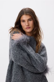 Reserved - Джемпер з декоративною деталлю - середньо-сірий - 278HI-85M