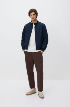 Reserved - Бомбер куртка з коміром-стійкою - темно-синій - 440HZ-59X