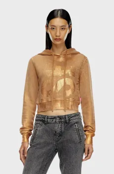 Женское коричневое худи F-SLIMMY-HOOD-P6 Коричневый S Diesel A14969 0AJEA