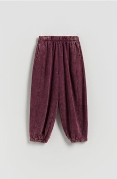 Reserved - Тренувальні штани з ефектом виварювання - буряковий - 118HN-83X