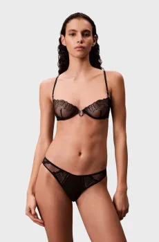 Женский черный бюстгальтер UNLINED BALCONETTE Черный 34A Calvin Klein LV00QF8359