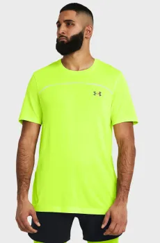 Мужская желтая футболка UA Rush Seamless Wordmark SS Желтый S Under Armour 1382799-731