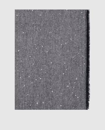 Серый шарф с шерстью