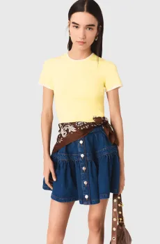 Женский желтый топ Желтый 34 MAJE MFPPU01009_Pale Yellow