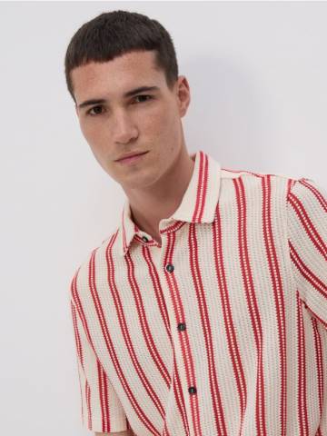 Reserved - Рубашка regular fit в полоску - бежевий - 568EF-08X Reserved - Рубашка regular fit в полоску - бежевий - 568EF-08X