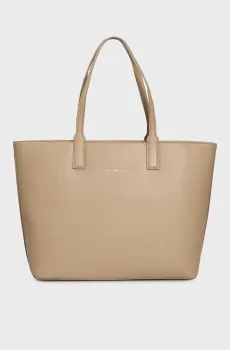 Женская бежевая сумка TH LOGOTAPE TOTE Бежевый ONESIZE Tommy Hilfiger AW0AW17449