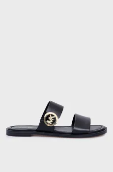 Женские черные кожаные слайдеры VERA FLAT THONG Черный 36 Michael Kors 40S4VEFS3L
