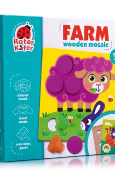 Настольная игра Roter Kafer Деревянная мозаика с основой Ферма, 22 элемента, от 2 лет (RW4220)