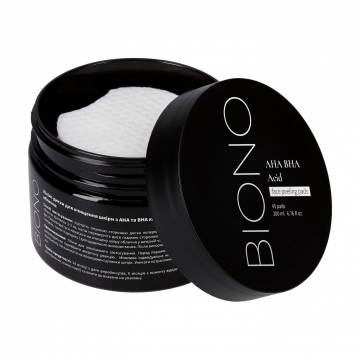 Пилинг-диски для лица Biono Face Peeling Pads с АНА и ВНА кислотами, 45 шт Пилинг-диски для лица Biono Face Peeling Pads с АНА и ВНА кислотами, 45 шт