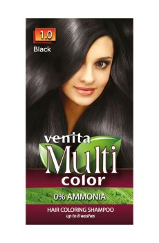 Оттеночный шампунь для волос Venita Multi Color Hair Coloring Shampoo 1.0 Black, 40 г