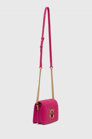 Кожаная сумочка Pinko цвет розовый 100067 A0GK Кожаная сумочка Pinko цвет розовый 100067 A0GK