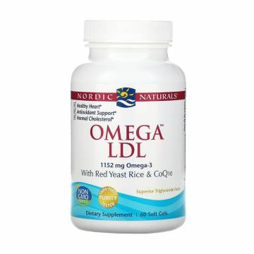 Красный дрожжевой рис, омега и коэнзим Q10 Nordic Naturals Omega LDL With Red Yeast Rice and CoQ10, 60 капсул Красный дрожжевой рис, омега и коэнзим Q10 Nordic Naturals Omega LDL With Red Yeast Rice and CoQ10, 60 капсул