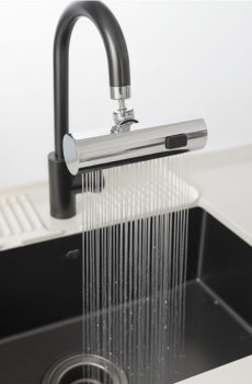 Розпилювач для крана з регулюванням потоку - срібний