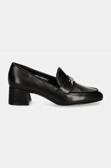 Кожаные туфли Karl Lagerfeld BONNIE цвет чёрный каблук кирпичик KL30314 Кожаные туфли Karl Lagerfeld BONNIE цвет чёрный каблук кирпичик KL30314