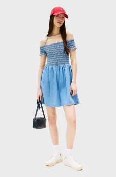 Женское голубое джинсовое платье CHAMBRAY Голубой XS Tommy Jeans DW0DW20677