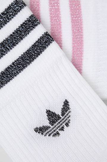 Носки adidas Originals (2-pack) женские цвет белый HK0301-WHT/BLPNK Носки adidas Originals (2-pack) женские цвет белый HK0301-WHT/BLPNK