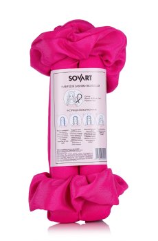 Набор для завивки волос Sovart малиновый (валик + резинки, 2 шт)