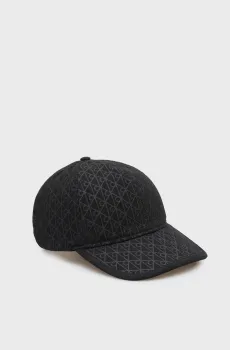 Мужская черная кепка с узором EMBLEM Черный ONESIZE Calvin Klein LV04D5029G