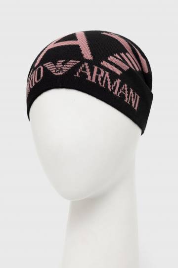 Шапка EA7 Emporio Armani цвет чёрный из тонкого трикотажа Шапка EA7 Emporio Armani цвет чёрный из тонкого трикотажа
