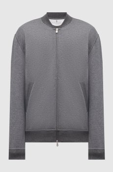 Серая меланжевая спортивная куртка