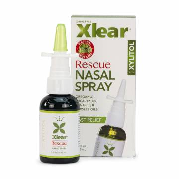 Натуральный солевой назальный спрей Xlear Rescue Nasal Spray с ксилитом и эфирными маслами, с дозатором, 45 мл Натуральный солевой назальный спрей Xlear Rescue Nasal Spray с ксилитом и эфирными маслами, с дозатором, 45 мл