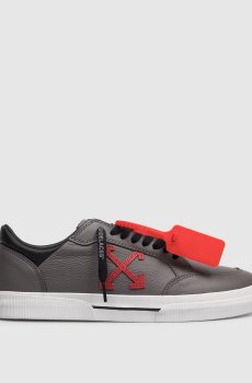 Серые кожаные кроссовки Vulcanized