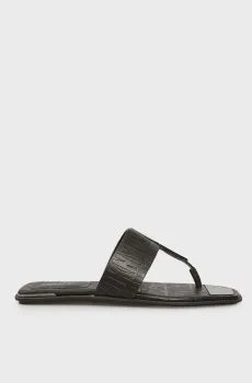 Женские черные вьетнамки с узором DEJA - FLAT THONG SA Черный 37 DKNY K4287301