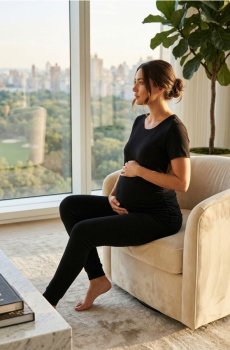 Футболка з високим вмістом бавовни МАМА - чорний