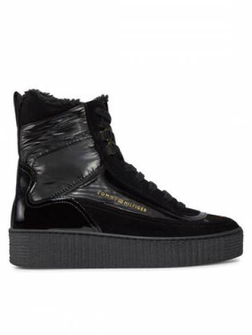 Tommy Hilfiger Ботильйони Patent Laceup City Snow Boot FW0FW07841 Чорний Tommy Hilfiger Ботильйони Patent Laceup City Snow Boot FW0FW07841 Чорний