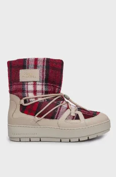 Женские луноходы в клетку TARTAN SNOWBOOT Разноцветный 36 Tommy Hilfiger FW0FW07612