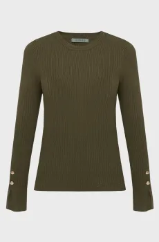 Женский оливковый джемпер Оливковый L Guess W6YR09.Z0948;G8F6