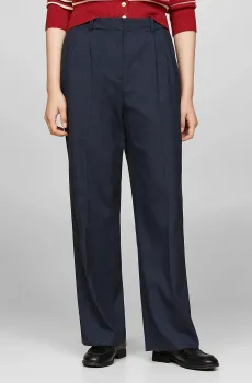 Женские темно-синие брюки FLANNEL RELAXED STRAIGHT Синий M Tommy Hilfiger WW0WW42950