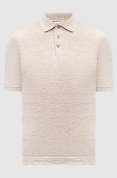 Поло бежевого цвета с леном