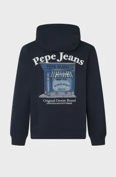 Мужское темно-синее худи Синий S Pepe Jeans PM582725
