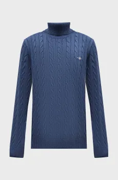 Мужской синий свитер COTTON CABLE Синий S Gant 8050607