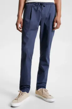Мужские темно-синие брюки HAMPTON BIRDS EYE 1PLT PO Синий 32-32 Tommy Hilfiger MW0MW32136